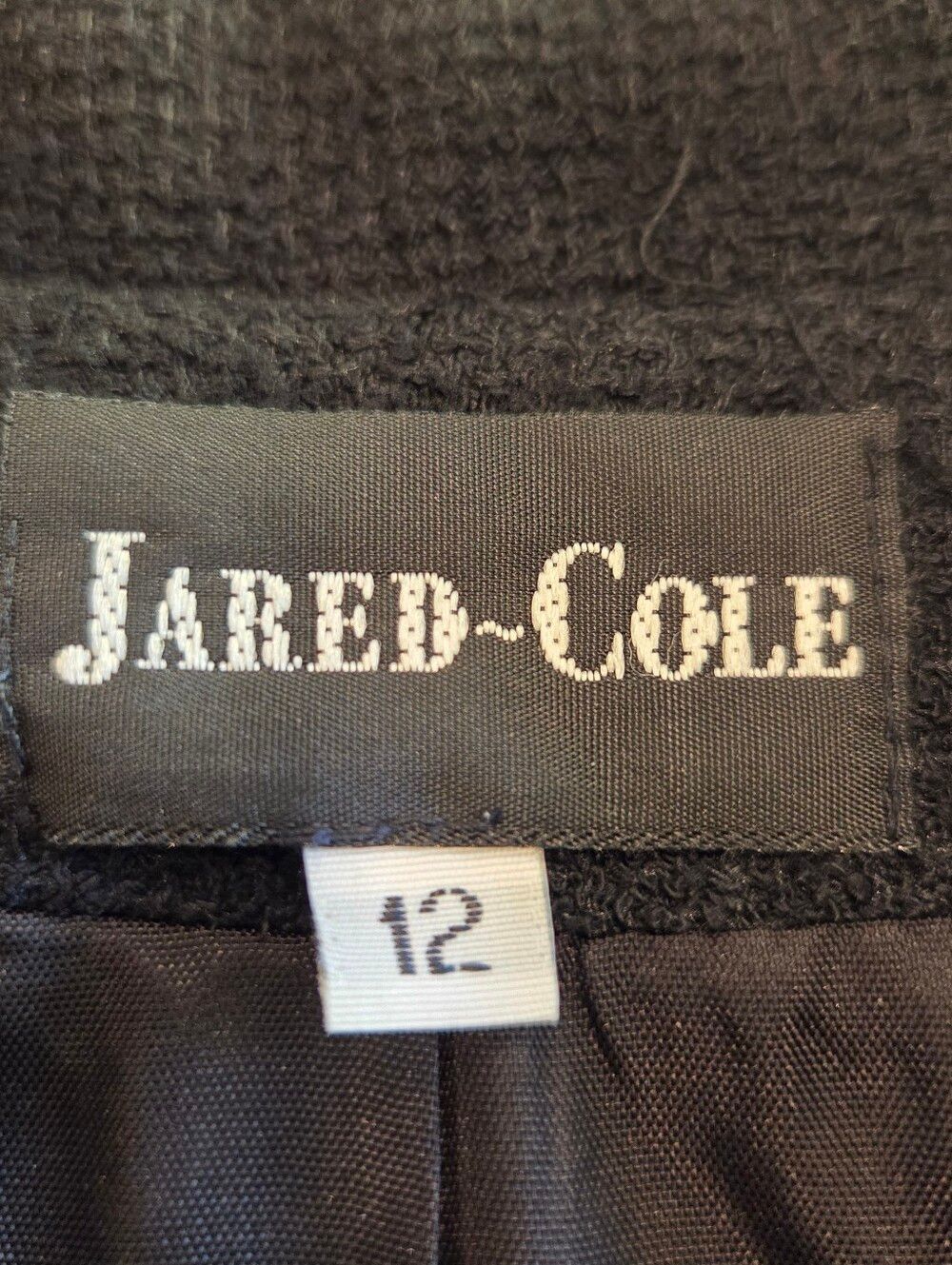 Vintage 80s/90s Jared-Cole Black Textured Jacket Gold Buttons Size 12 - Picture 5 of 6